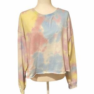 Colsie Tie Dye Cropped Sweatshirt Sz Large